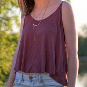 Lush (Nordstrom) Mauve Cropped Loose Tank